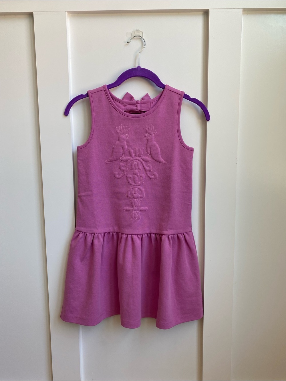 Janie and Jack Pink Sleeveless Embroidered Drop-Waist Dress Girls Size 8
